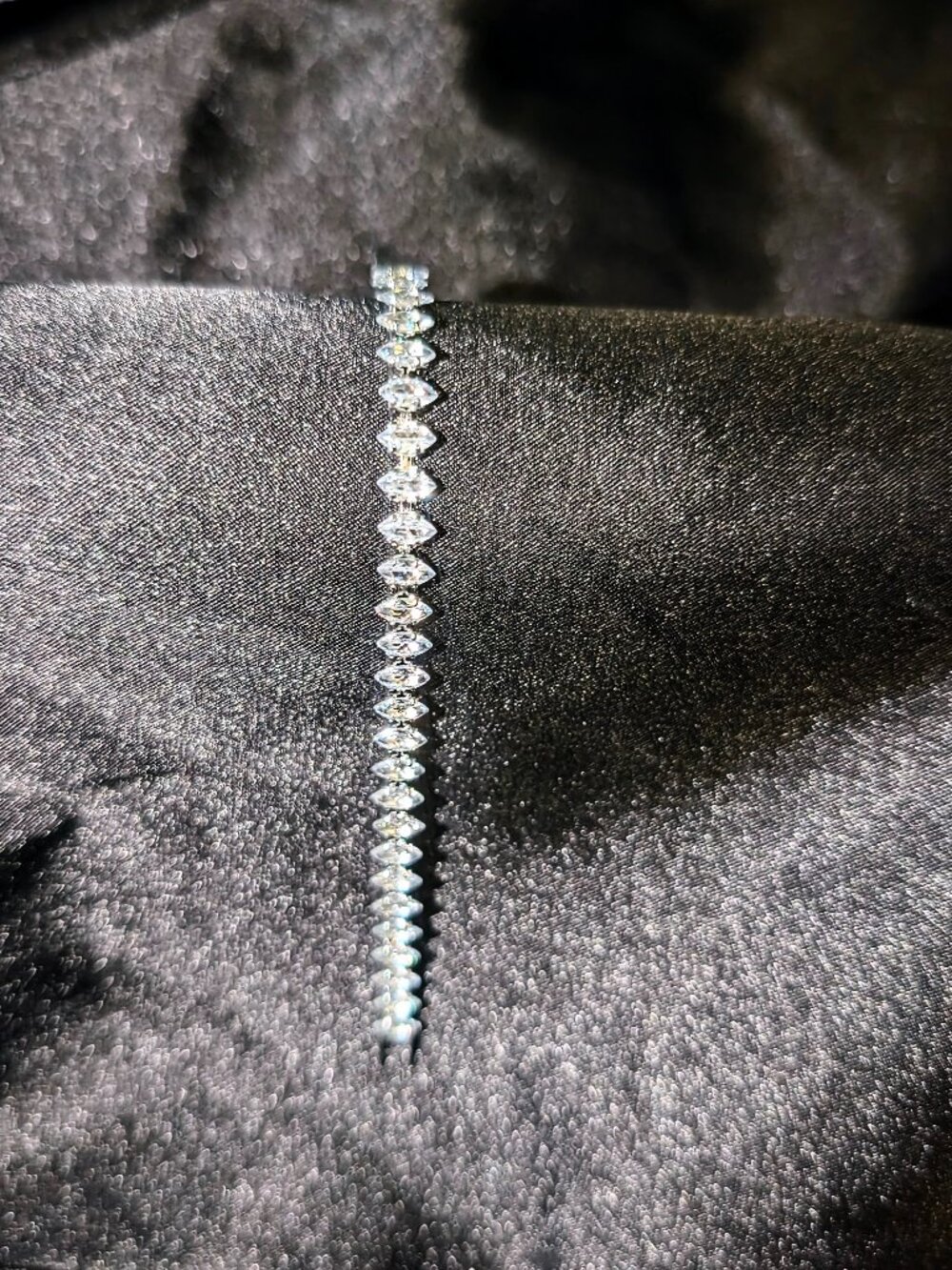 Silver marquise cut simulated diamond tennis bracelet women's jewelry NWT